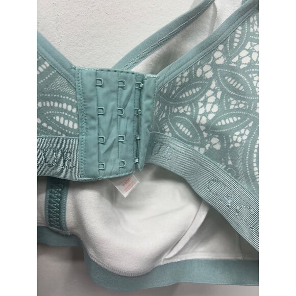Cacique 44DD Wireless Full Coverage Bra Light Blue Lace Polyester/Cotton Blend - Picture 7 of 9